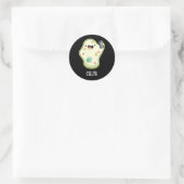 Cellfie Funny Biology Selfie Pun Dark BG Ronde Sticker (Tas)