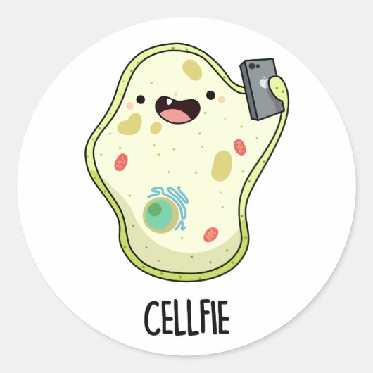 Cellfie Grappige Biologie Selfie Pun Ronde Sticker (Voorkant)