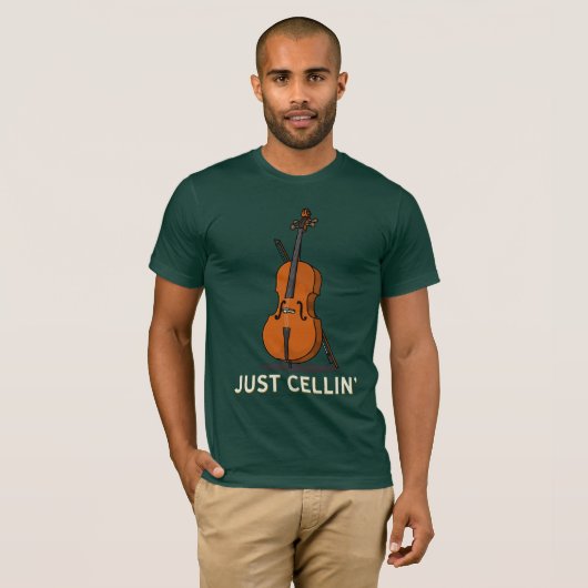 Cellin Cellist Gag Novelty T-shirt (Voorkant volledig)