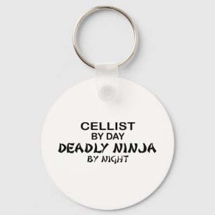 Cellist Deadly Ninja bij nacht Sleutelhanger