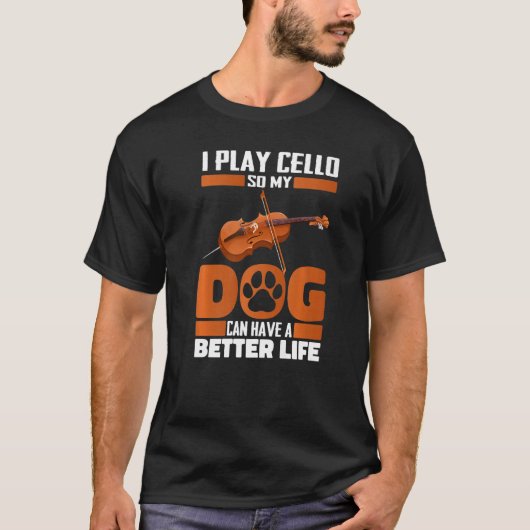Cellist Dog - Orchestra Violincello Cello Premium T-shirt (Voorkant)