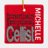 Cellist Extraordinaire CUSTOM Keramisch Ornament (Voorkant)