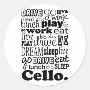 Cellist Gift Cello Speler Ronde Sticker