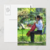 Cellist in de tuin briefkaart (Voorkant / Achterkant)