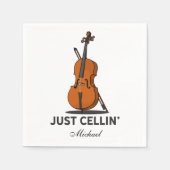 Cellist Just Cellin Fiddle Instrumentalist Custom Servet (Voorkant)