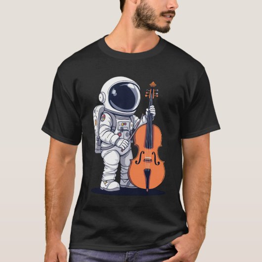 Cellist Muziek Cello Speler Astronaut T-shirt (Voorkant)