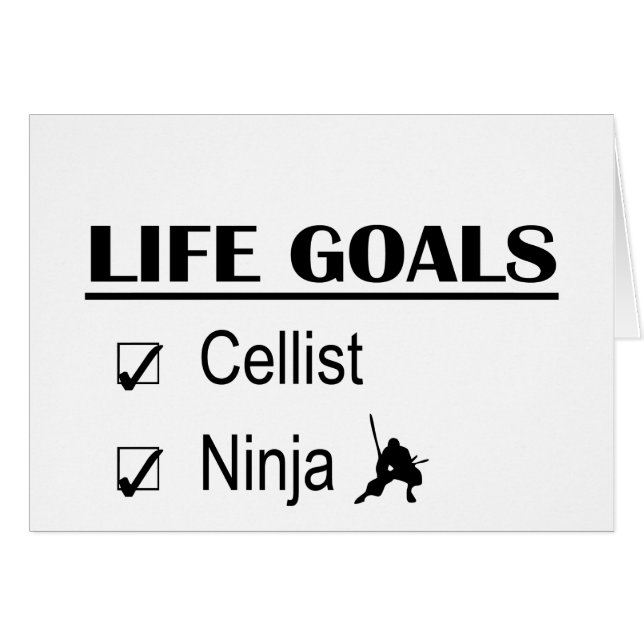 Cellist Ninja Life Goals (Voorkant Horizontaal)