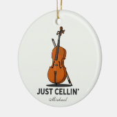 Cellist Performance Music Cello Custom Just Cellin Keramisch Ornament (Links)