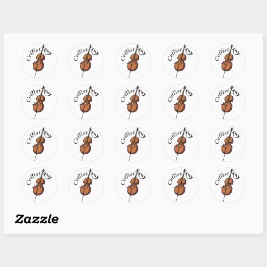 Cellist Ronde Sticker (Vel)