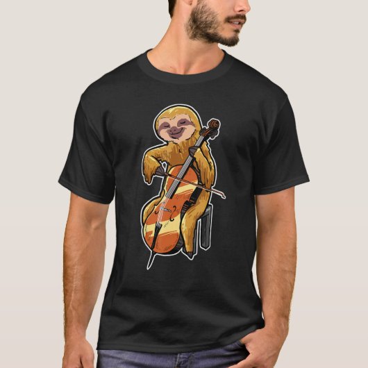 Cellist Sloth Cello Player Animal T-shirt (Voorkant)