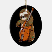 Cellist Sloth Cello Player Orchestra Music Animal Keramisch Ornament (Rechts)