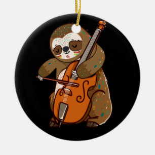 Cellist Sloth Cello Player Orchestra Music Animal Keramisch Ornament