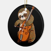 Cellist Sloth Cello Player Orchestra Music Animal Keramisch Ornament (Links)