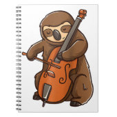 cellist sloth cello player orchestra music animal notitieboek (Voorkant)
