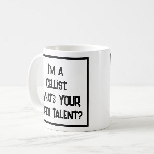 Cellist Super Talent. KoffieMok (Voorkant links)