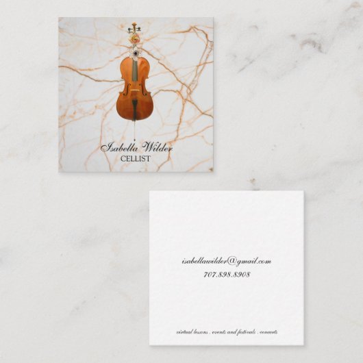 Cellist Vierkante Visitekaartje (Voorkant / Achterkant)