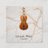 Cellist Vierkante Visitekaartje (Voorkant)
