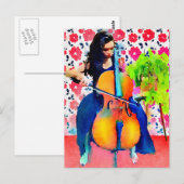 Cellist Waterverf Briefkaart (Voorkant / Achterkant)