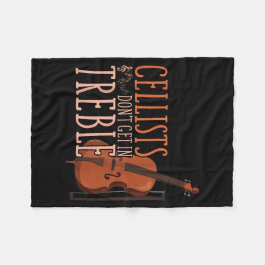 Cellists Don't Get In Trouble Funny Cello Fleece Deken (Voorkant (Horizontaal))