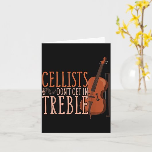 Cellists Don't Get In Trouble Funny Cello Kaart (Gele Bloem)