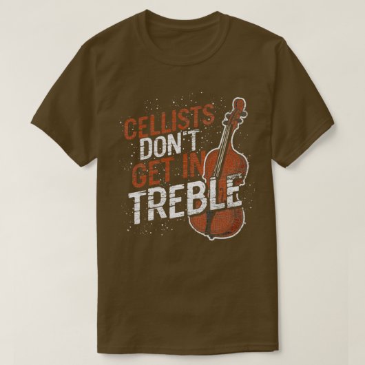 Cellists krijgt geen Treble Clef Cello Grunge T-shirt (Design voorkant)