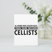 Cellists muziekdesign briefkaart (Staand voorkant)