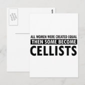 Cellists muziekdesign briefkaart (Voorkant / Achterkant)