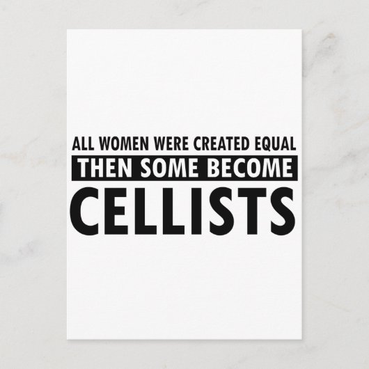 Cellists muziekdesign briefkaart (Voorkant)