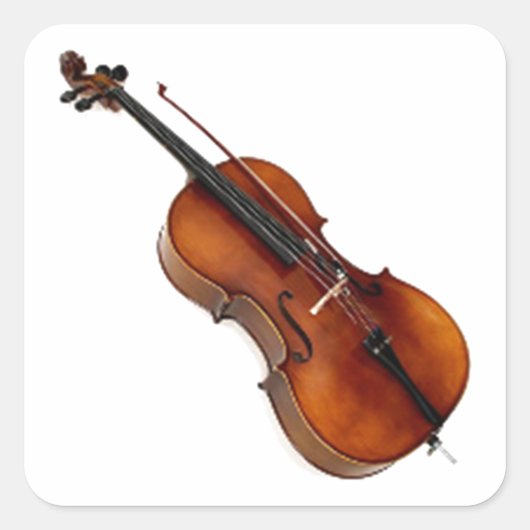 "Cello 1" design geschenken en producten Vierkante Sticker (Voorkant)