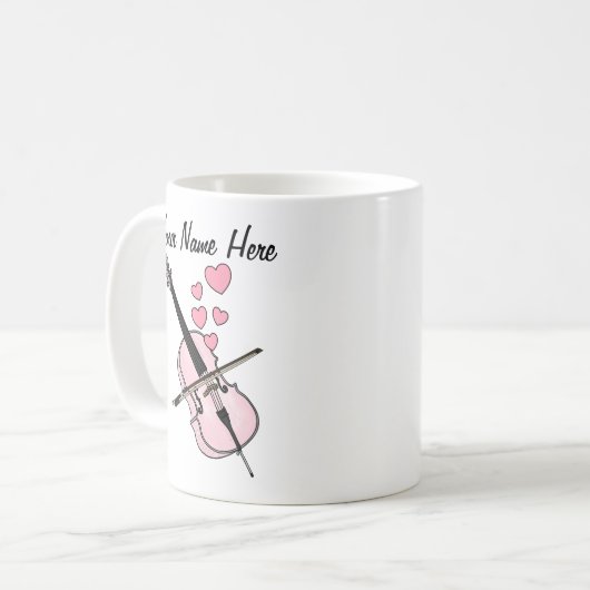 Cello Aangepaste bruiloft Mok Cellist Muzikant Gif (Voorkant links)