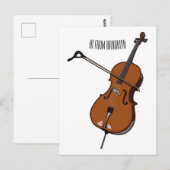 Cello-afbeelding cartoon briefkaart (Voorkant / Achterkant)