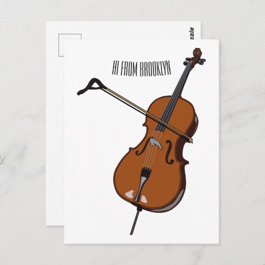 Cello-afbeelding cartoon briefkaart (Voorkant / Achterkant)