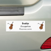 Cello-afbeelding cartoon bumpersticker (Op auto)