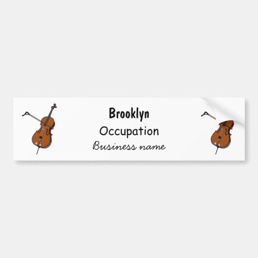 Cello-afbeelding cartoon bumpersticker (Voorkant)