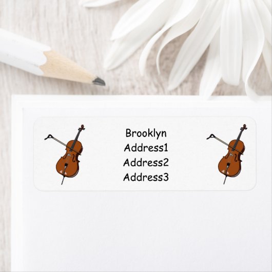 Cello-afbeelding cartoon etiket (Insitu)