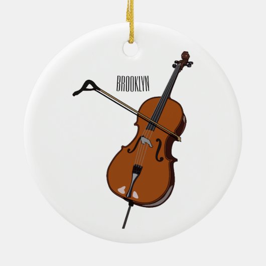 Cello-afbeelding cartoon keramisch ornament (Achterkant)