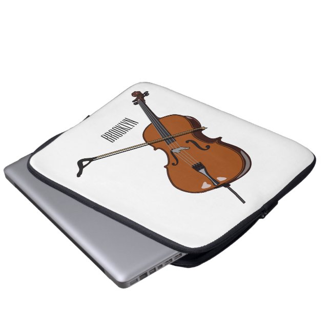 Cello-afbeelding cartoon laptop sleeve (Voorkant onderkant)