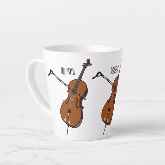 Cello-afbeelding cartoon latte mok (Linkerhoek)