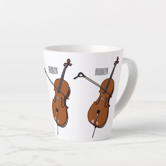 Cello-afbeelding cartoon latte mok (Rechterhoek)