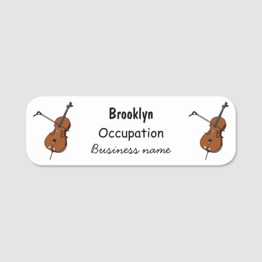 Cello-afbeelding cartoon naamplaatje (Voorkant)
