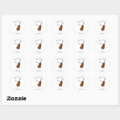 Cello-afbeelding cartoon ronde sticker (Vel)