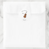 Cello-afbeelding cartoon ronde sticker (Tas)