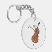 Cello-afbeelding cartoon sleutelhanger (Voorkant Links)