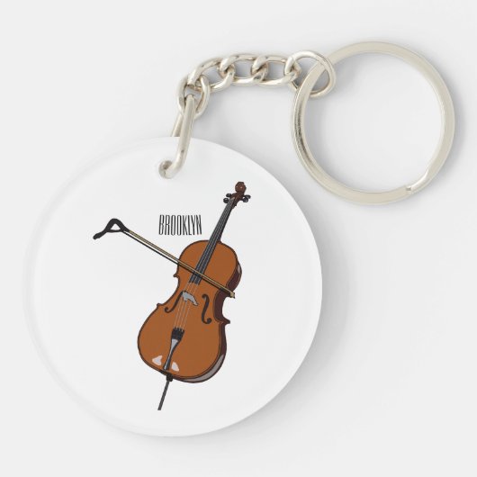 Cello-afbeelding cartoon sleutelhanger (Achterkant)
