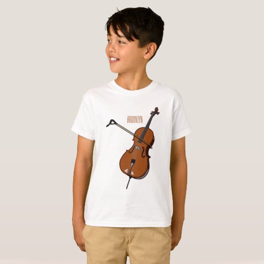 Cello-afbeelding cartoon t-shirt (Voorkant volledig)