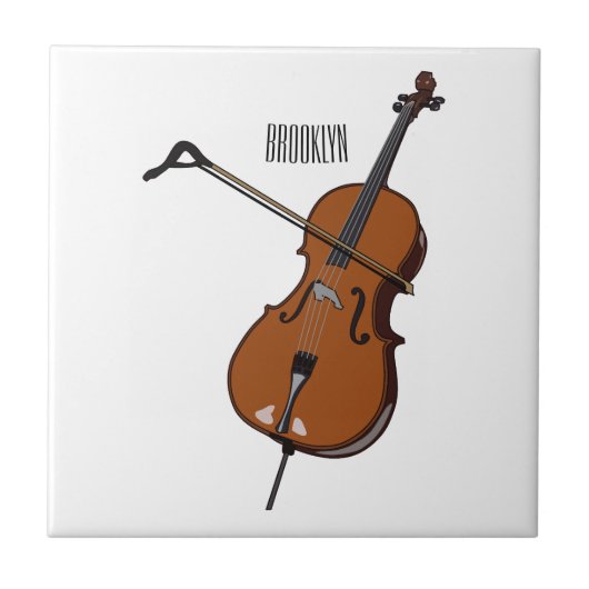 Cello-afbeelding cartoon tegeltje (Voorkant)