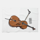 Cello-afbeelding cartoon theedoek (Horizontaal)