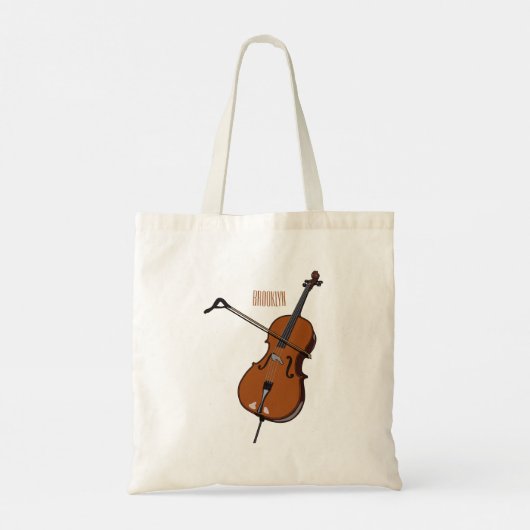 Cello-afbeelding cartoon tote bag (Achterkant)