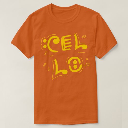 Cello Art GeelCellist Cadeau Idee Cello Speler T-shirt (Design voorkant)