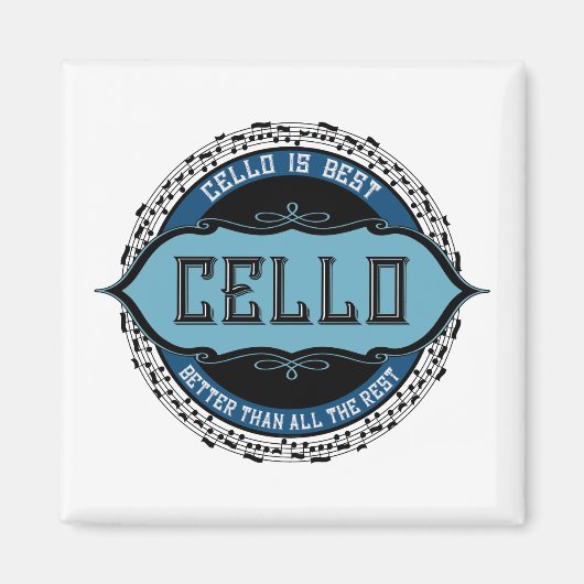 Cello Best Music Note Circle Magneet (Voorkant)